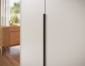 ADRK Furniture - Garderobni ormar Bregma III 150 cm - kašmir/crne ručke