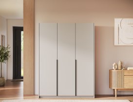 ADRK Furniture - Garderobni ormar Bregma III 150 cm - kašmir/crne ručke