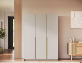 ADRK Furniture - Garderobni ormar Bregma III 150 cm - kašmir/zlatne ručke