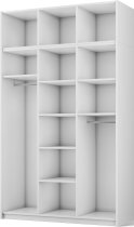 ADRK Furniture - Garderobni ormar Bregma III s nadogradnjom 150 cm - bijeli/crne ručke