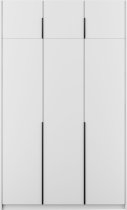 ADRK Furniture - Garderobni ormar Bregma III s nadogradnjom 150 cm - bijeli/crne ručke