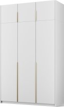 ADRK Furniture - Garderobni ormar Bregma III s nadogradnjom 150 cm - bijeli/zlatne ručke