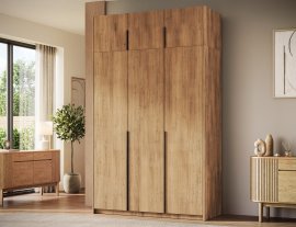 Garderobni ormar Bregma III s nadogradnjom 150 cm - artisan hrast/crne ručke
