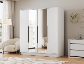 Garderobni ormar Lunara 200 cm - bijeli/crne ručke