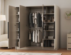 ADRK Furniture - Ormar Lunara 200 cm - kašmir/crne ručke