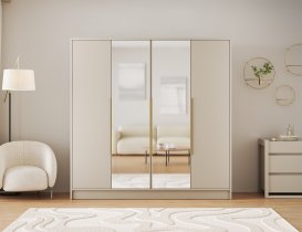ADRK Furniture - Ormar Lunara 200 cm - kašmir/zlatne ručke