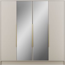 ADRK Furniture - Ormar Lunara 200 cm - kašmir/zlatne ručke