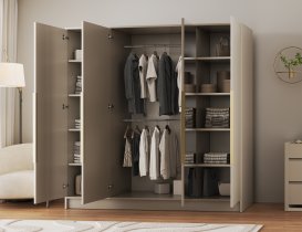 ADRK Furniture - Ormar Lunara 200 cm - kašmir/zlatne ručke