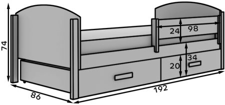 ADRK Furniture - Dječji krevet Kalia - 80x180 cm