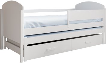 ADRK Furniture - Dječji krevet s dodatnim ležajem Olen - 90x200 - bijeli