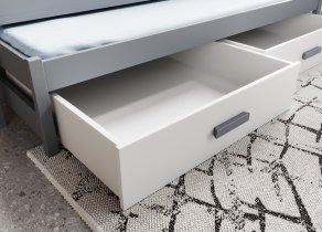 ADRK Furniture - Dječji krevet s dodatnim ležajem Olen - 90x200 - bijela/siva