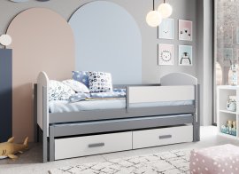 Dječji krevet s dodatnim ležajem Olen - 80x180 - bijeli/sivi