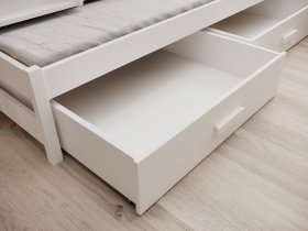 ADRK Furniture - Krevet na kat s dodatnim ležajem Leia - 80x180 cm - bijeli
