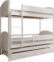 ADRK Furniture - Krevet na kat s dodatnim ležajem Leia - 80x180 cm - bijeli
