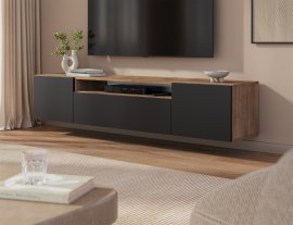 Zidna TV komoda Femur - artisan hrast/crna