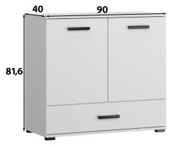 ADRK Furniture - Komoda 90 Frazio - bijela