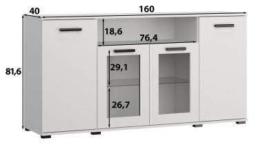 ADRK Furniture - Komoda 160 Frazio - crna
