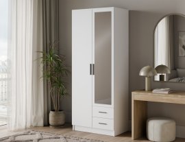 Garderobni ormar Arvio 80 cm - bijela/crne ručke
