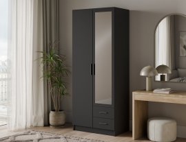 Garderobni ormar Arvio 80 cm - crna/crne ručke