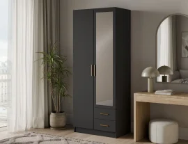Garderobni ormar Arvio 80 cm - crna/zlatne ručke