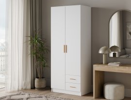 Garderobni ormar Novaro 80 cm - bijela/zlatne ručke