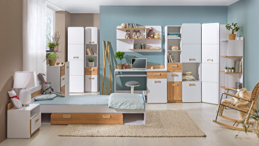 Dolmar - Krevet Lorento L13 - Bijela/hrast - 80x195 cm