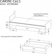 Dolmar - Krevet Carini CA11 - 80x195 cm