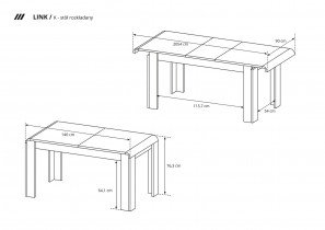 Laski meble - Blagovaonski stol na razvlačenje Link K - sonoma hrast