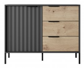 Komoda Rave mala - Crna/Artisan