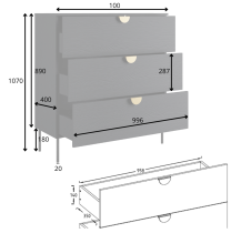 Meblosiek - Komoda Mond 27 3SZ - crna