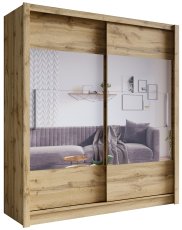 Garderobni ormar s kliznim vratima s ogledalom Roma VI - hrast votan