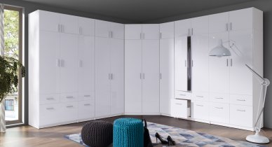 Trodijelni garderobni ormar s ladicama Snow 04 B - bijela