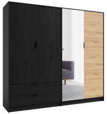 Garderobni ormar Ulm 12 B - crni grafit/hrast artisan
