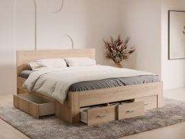 Krevet s ladicama Mons - 180x200 cm - hrast sonoma