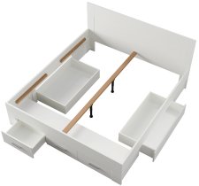 Meblosiek - Krevet s ladicama Mons - 180x200 cm - bijela