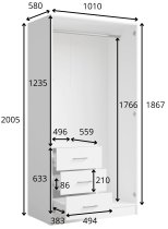 Meblosiek - Garderobni ormar Konso 15 - 100 cm - bež