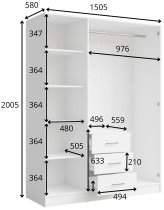 Meblosiek - Garderobni ormar Konso 19 - 150 cm - bež