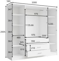 Meblosiek - Garderobni ormar Konso 20 - 200 cm - bež