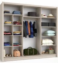 Meblosiek - Garderobni ormar s kliznim vratima Baku 13 - 250 cm - kašmir bež