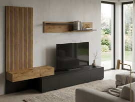 TV regal Kipp - artisan hrast/crni