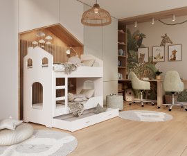 Krevet na kat Dominik Domek 1608 - 80x160 cm (5 boja)