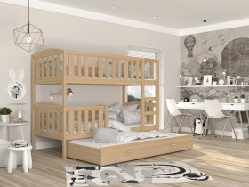 AJK Meble - Krevet na kat Kubus 3 s dodatnim ležajem - 80x160 cm