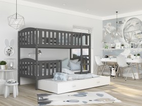 AJK Meble - Krevet na kat Kubus 3 MDF s dodatnim ležajem - 80x160 cm