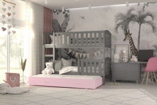 AJK Meble - Krevet na kat Kubus 3 MDF s dodatnim ležajem - 90x200 cm