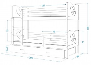 AJK Meble - Krevet na kat Max 3 MDF s dodatnim ležajem - 80x160 cm