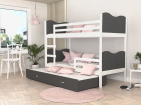 AJK Meble - Krevet na kat Max 3 MDF s dodatnim ležajem - 80x160 cm