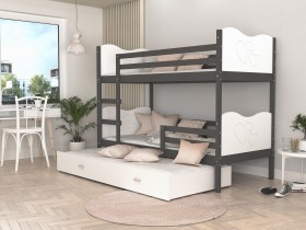 AJK Meble - Krevet na kat Max 3 MDF s dodatnim ležajem - 80x160 cm