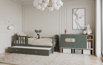 AJK Meble - Krevet s dodatnim ležajemm Kubus P2 MDF - 90x200 cm