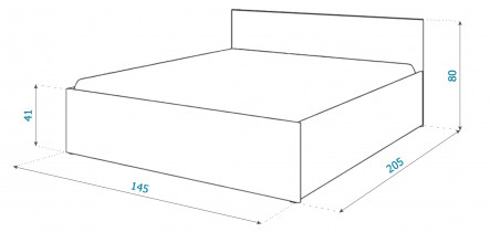 Krevet sa spremnikom Panama plus - 140x200 cm - siva