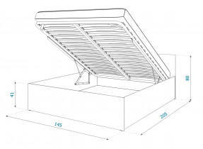 Krevet sa spremnikom Panama plus - 140x200 cm - siva